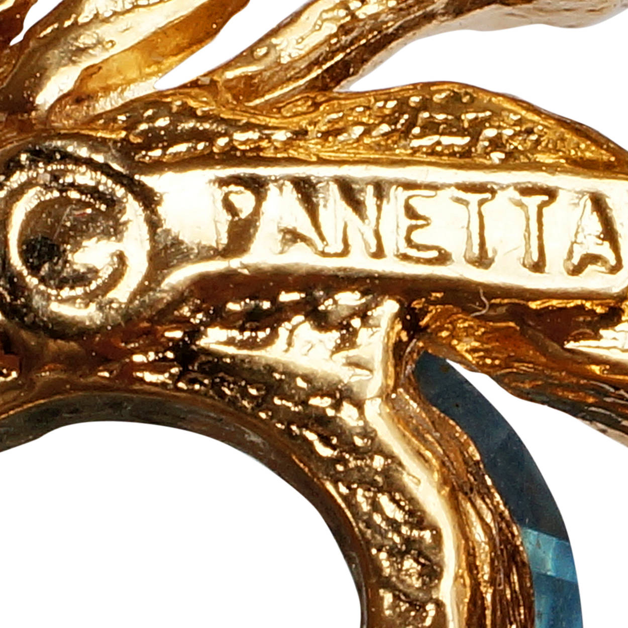 Panetta Modernist Brooch Pendant w Chain Gold Toned 1960s Signed - Poppy's Vintage Clothing