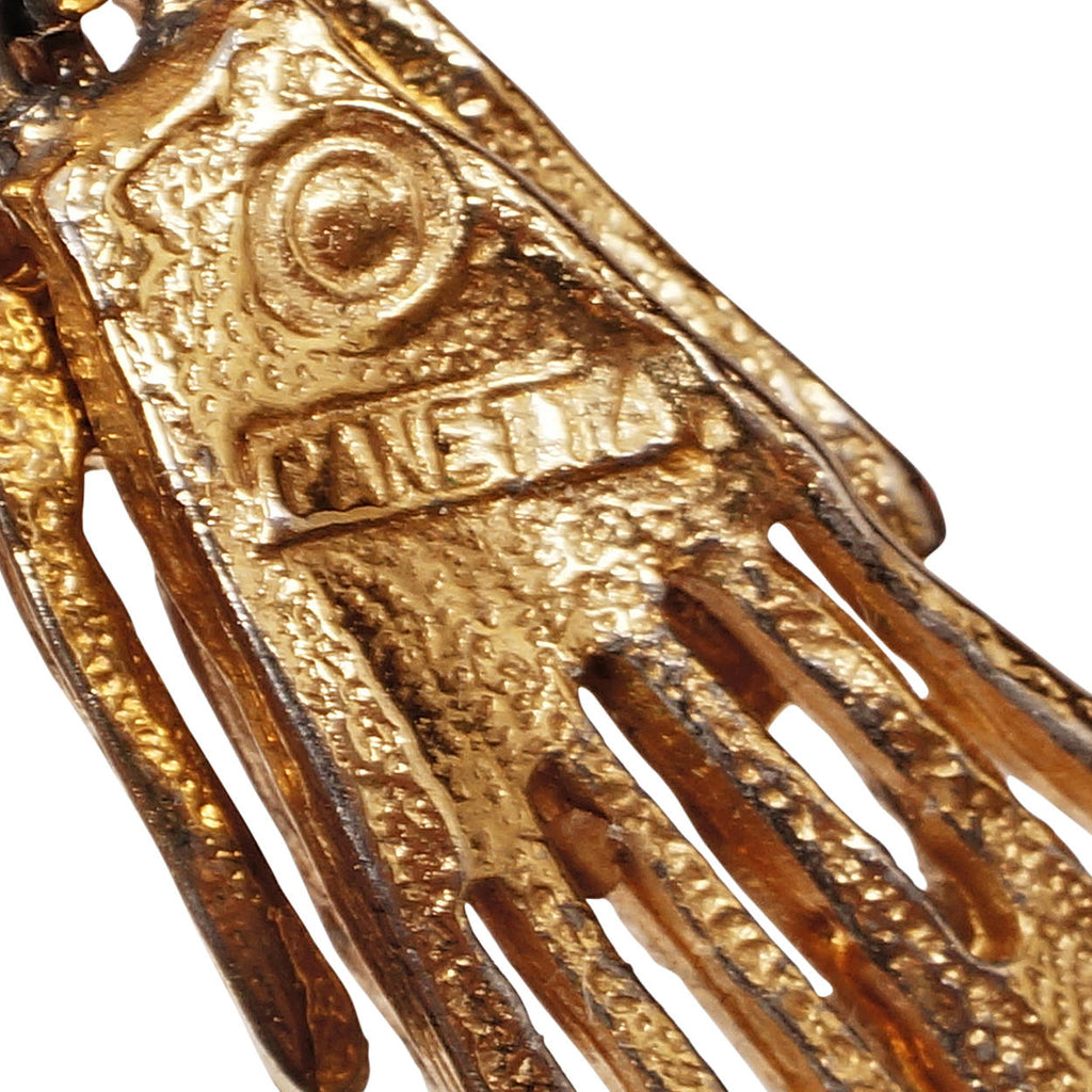 Vintage Panetta Modernist Earrings Dangle Drop Gold Toned w Turquoise 1960s Signed - Poppy's Vintage Clothing