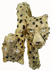 Vintage Leopard Head Clamper Bracelet - Poppy's Vintage Clothing