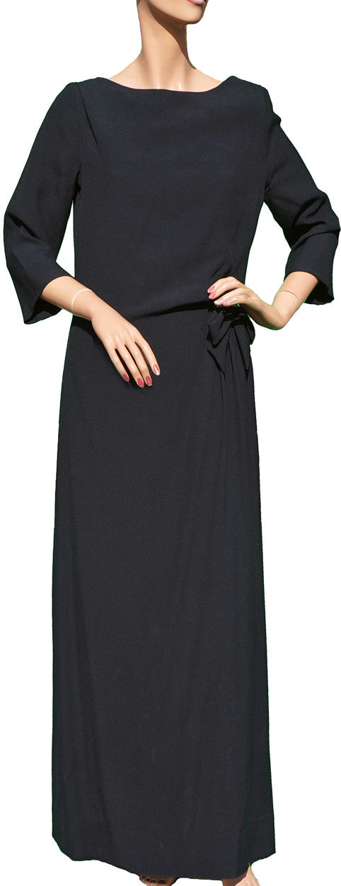 Vintage 1950s Paquin Paris Evening Gown Formal Dress Size M / L - Poppy's Vintage Clothing