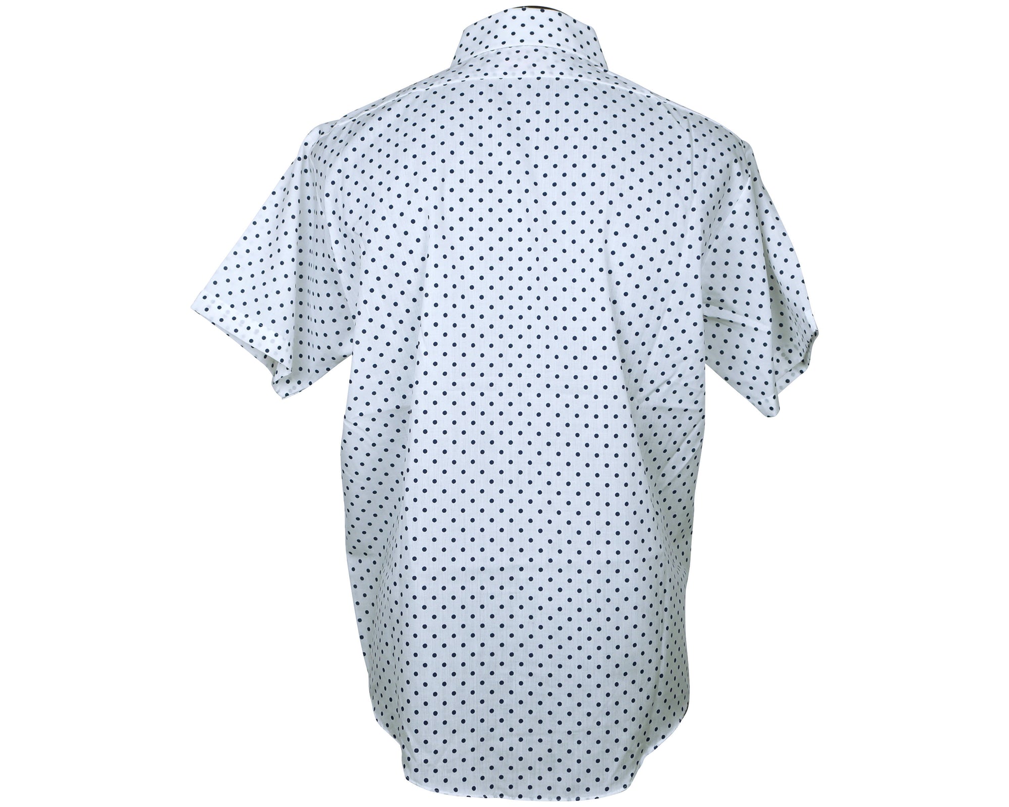 Vintage 60s Short Sleeve Button Up Shirt Polka Dot Unused XL - Poppy's Vintage Clothing