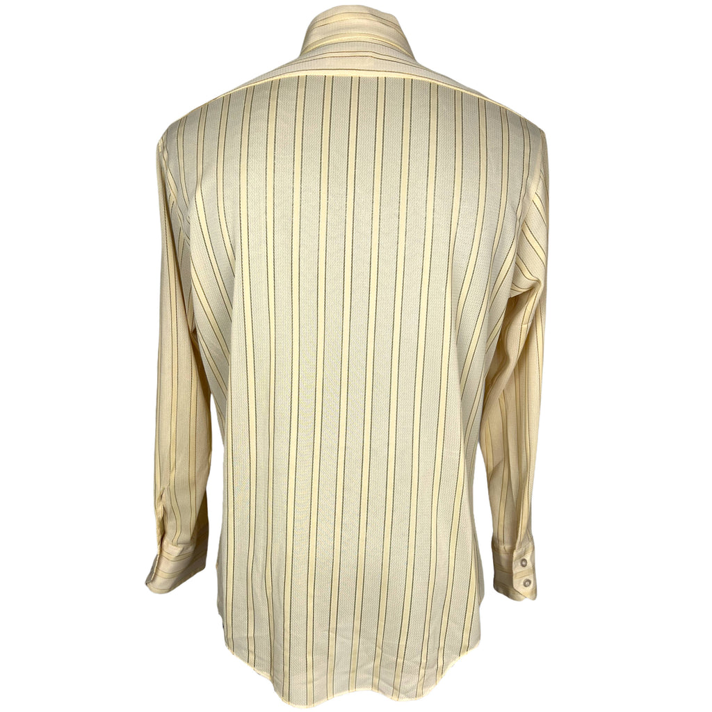 Vintage 1970s Yellow Shirt Sheer Polyester Nylon Blend Sz L