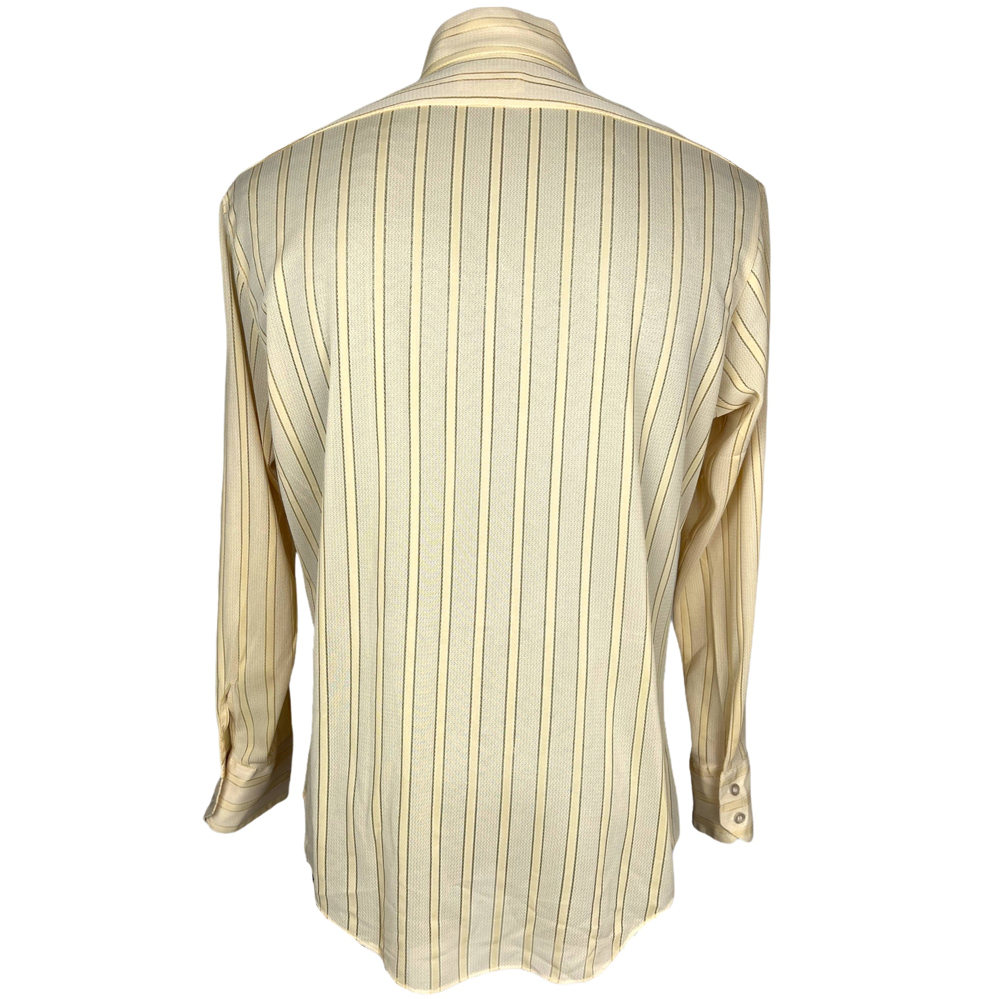 Vintage 1970s Yellow Shirt Sheer Polyester Nylon Blend Sz L