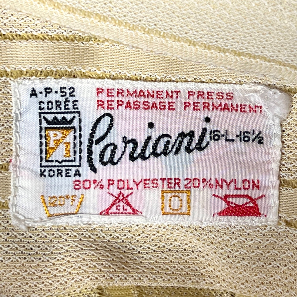 Vintage 1970s Yellow Shirt Sheer Polyester Nylon Blend Sz L