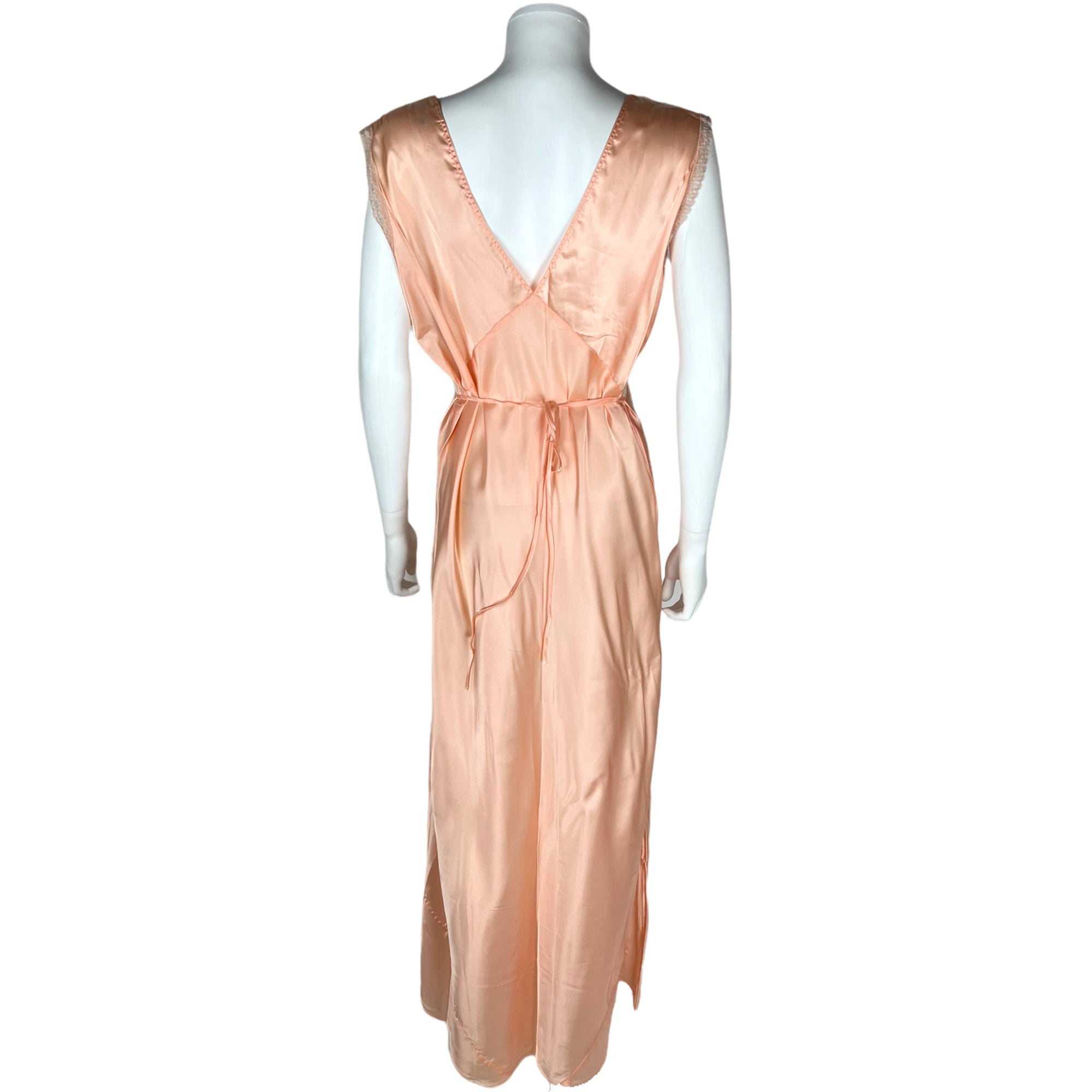 Vintage 1940s Nightie Sexy Sheer Bodice and Pink Satin Sz L