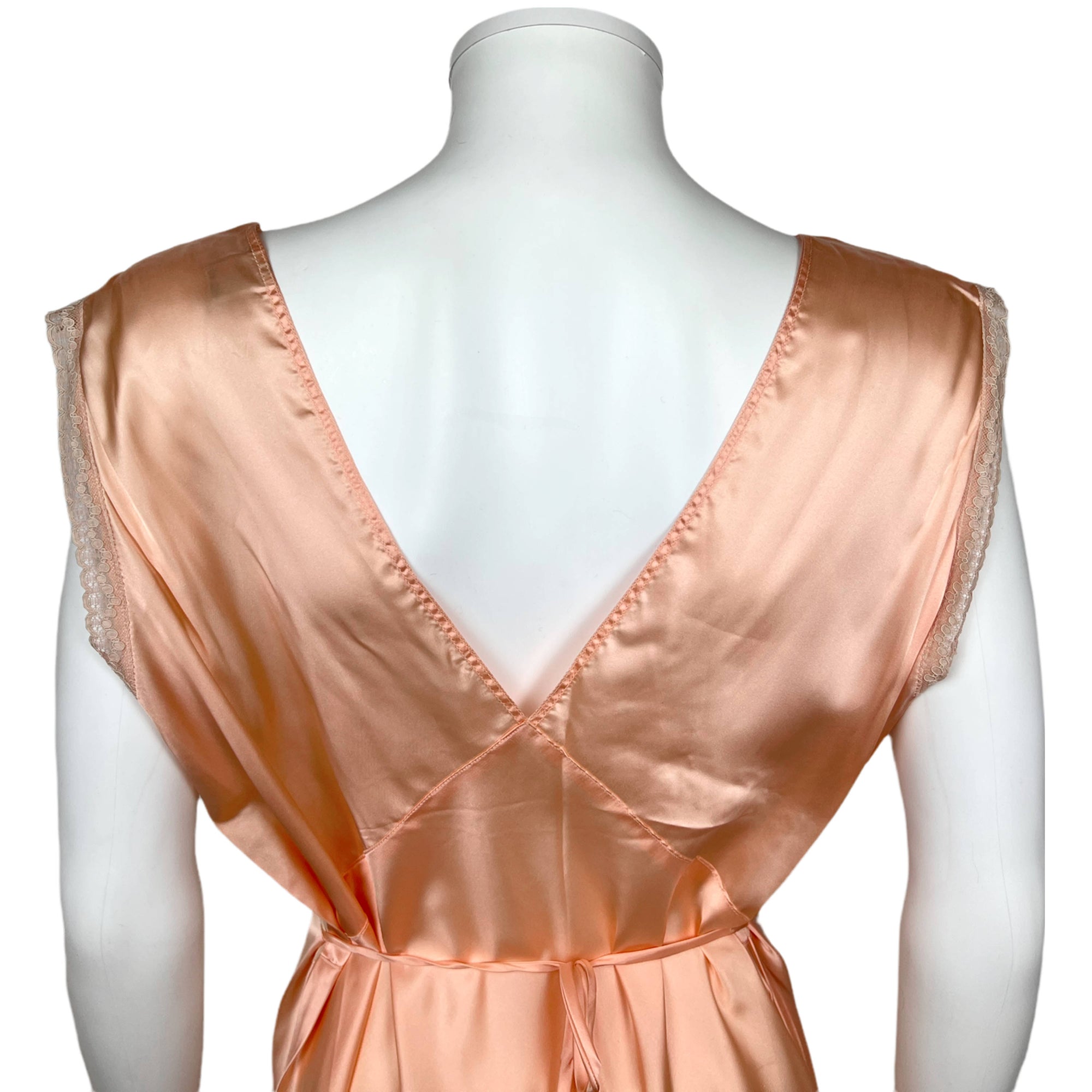 Vintage 1940s Nightie Sexy Sheer Bodice and Pink Satin Sz L