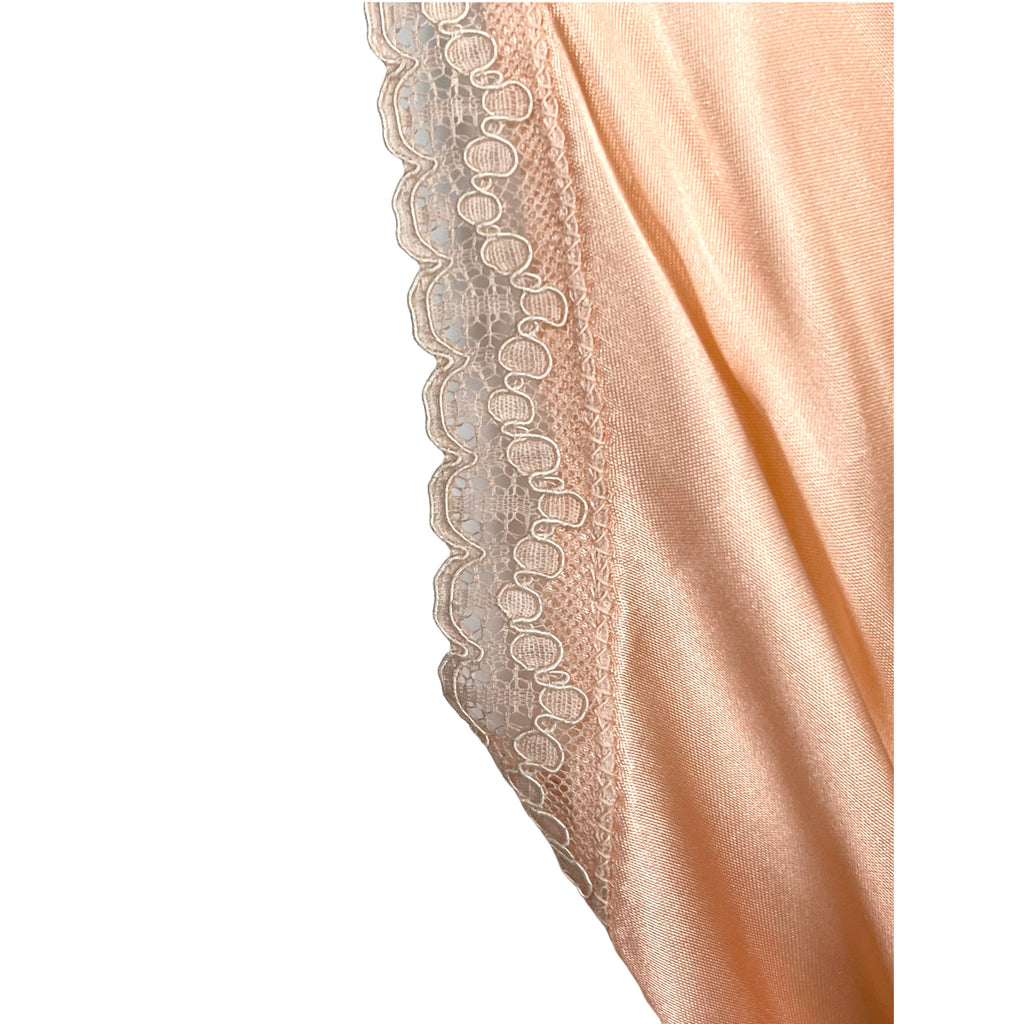 Vintage 1940s Nightie Sexy Sheer Bodice and Pink Satin Sz L