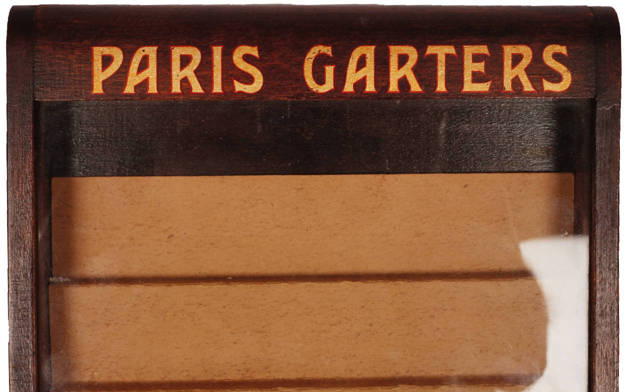 Vintage Paris Garters Mens Socks Store Display Case POP Advertising