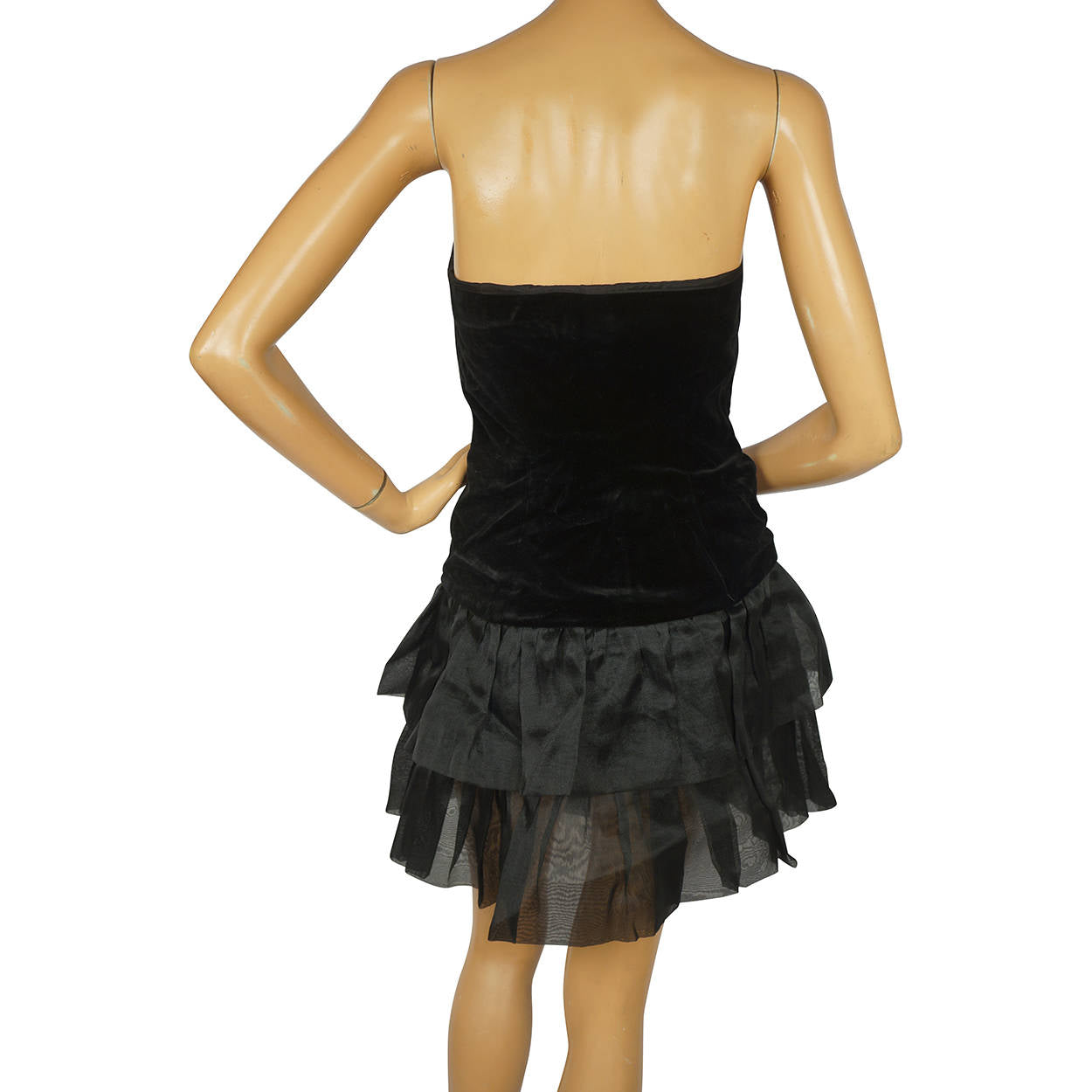 Vintage 1980s Strapless Dress Pat McDonagh British Canadian Designer, Prom - Size M - Poppy's Vintage Clothing