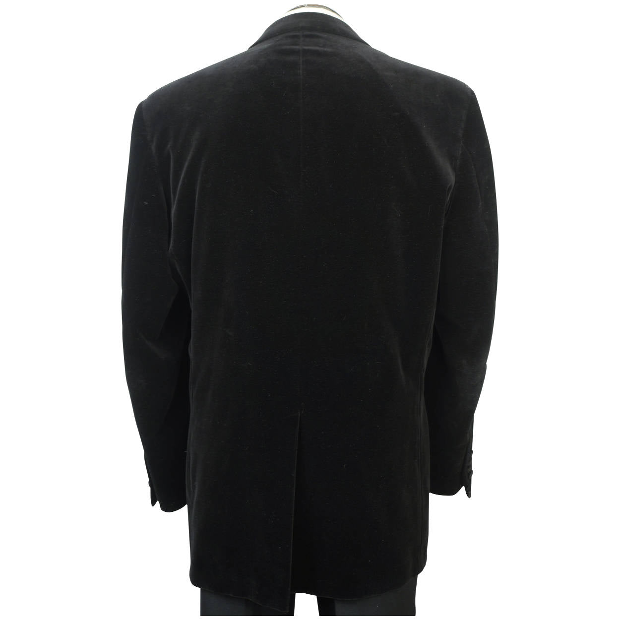 Vintage 1990s Paul Stuart Mens Black Velvet Jacket Size 45 T - Poppy's Vintage Clothing