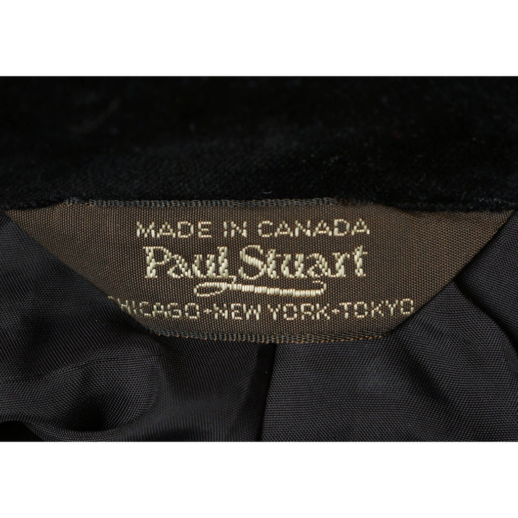 Vintage 1990s Paul Stuart Mens Black Velvet Jacket Size 45 T - Poppy's Vintage Clothing