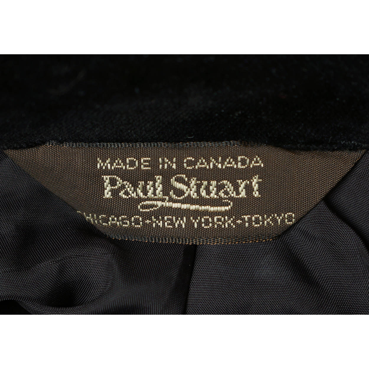 Vintage 1990s Paul Stuart Mens Black Velvet Jacket Size 45 T - Poppy's Vintage Clothing