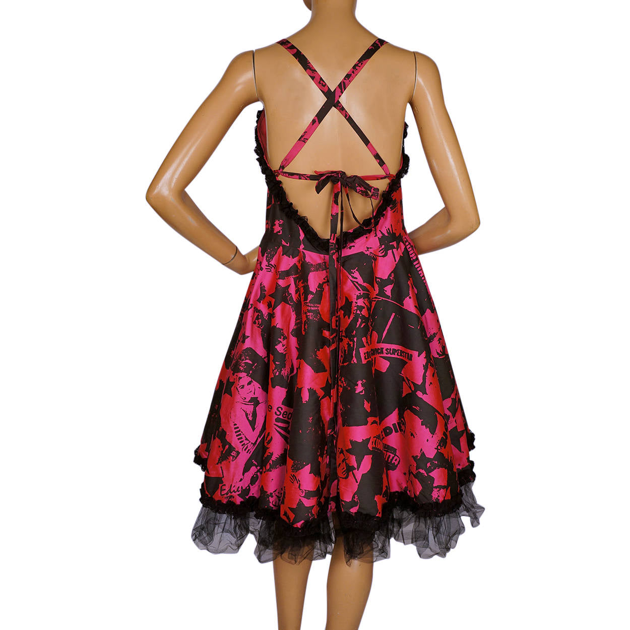 Edie Sedgwick Novelty Print Dress Andy Warhol Superstar by Peach Berserk Size M - Poppy's Vintage Clothing