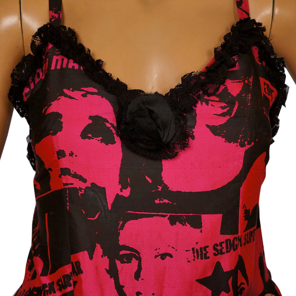 Edie Sedgwick Novelty Print Dress Andy Warhol Superstar by Peach Berserk Size M - Poppy's Vintage Clothing