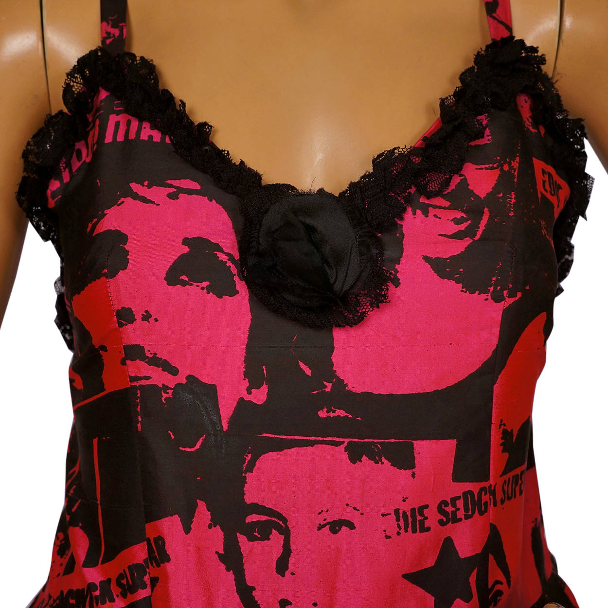 Edie Sedgwick Novelty Print Dress Andy Warhol Superstar by Peach Berserk Size M - Poppy's Vintage Clothing