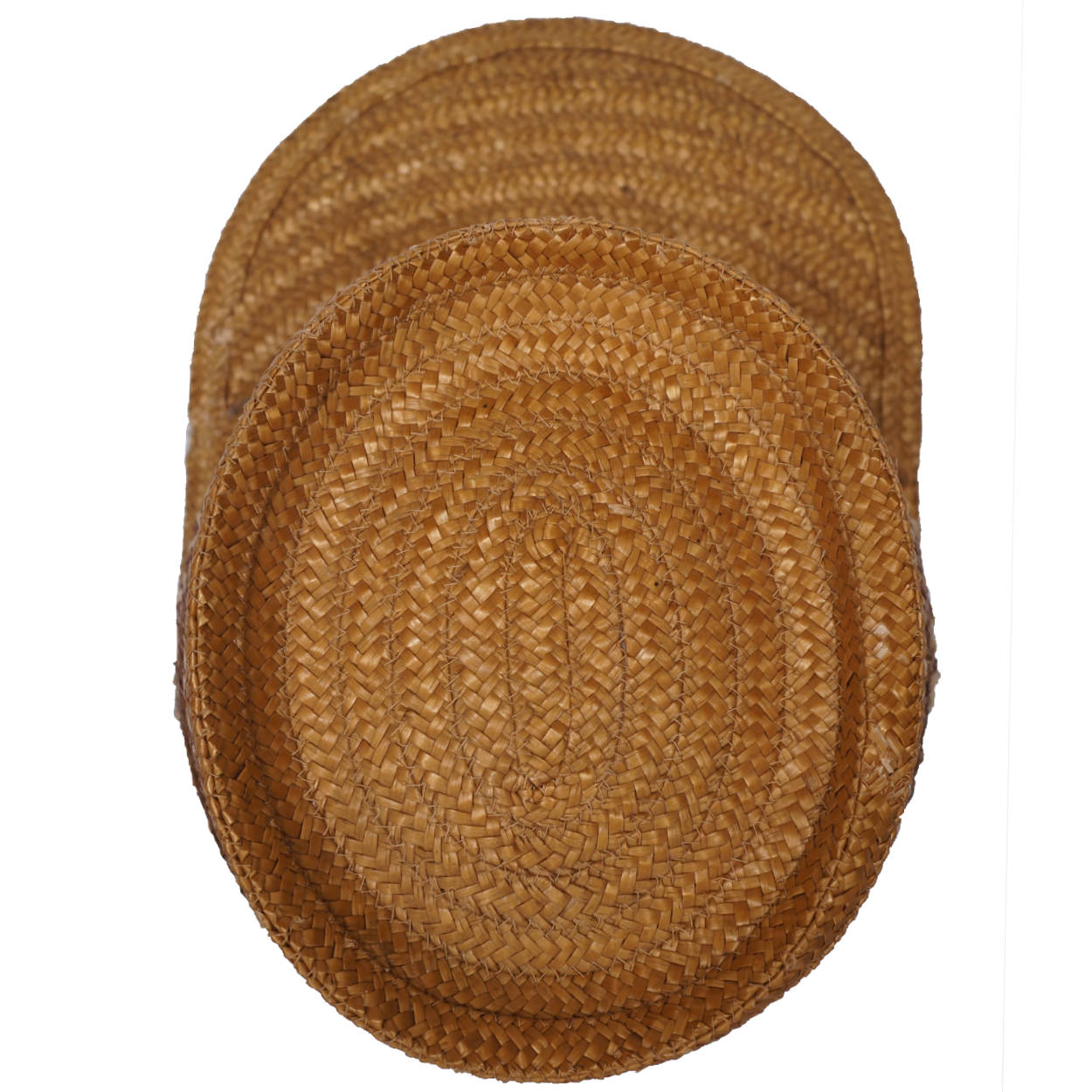 Vintage 1940s Kepi Straw Hat Genuine Milan Cap w Visor Made in Italy Mens Size 7 - Poppy's Vintage Clothing