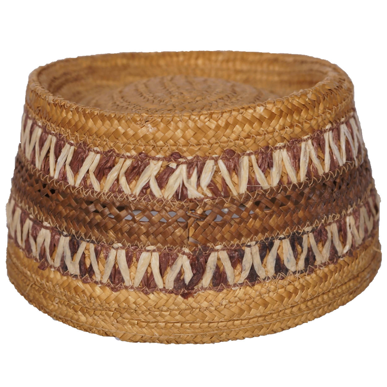 Vintage 1940s Kepi Straw Hat Genuine Milan Cap w Visor Made in Italy Mens Size 7 - Poppy's Vintage Clothing