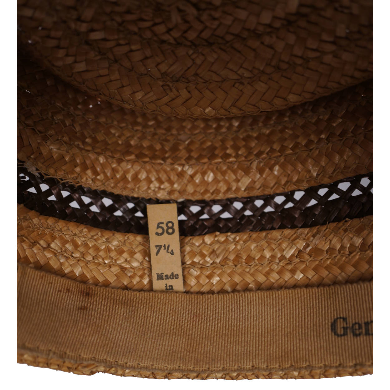 Vintage 1940s Kepi Straw Hat Genuine Milan Cap w Visor Made in Italy Mens Size 7 - Poppy's Vintage Clothing