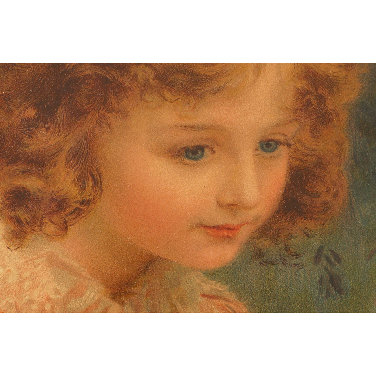 Antique Pears Soap Chromolitho Print Girl Feeding Rabbits 1904 - Poppy's Vintage Clothing