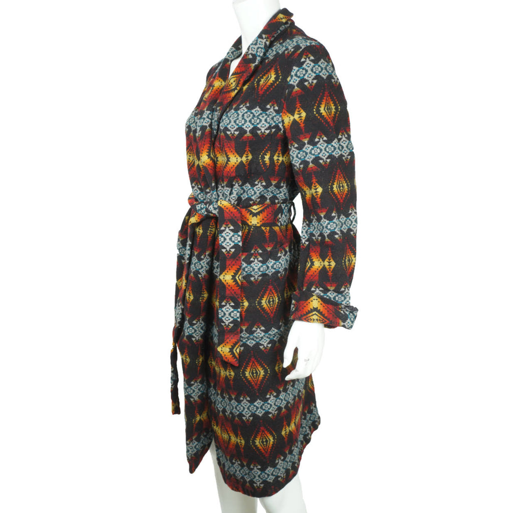 Pendleton Dressing Gown Aztec Indian Southwestern Indigenous Blanket Pattern L - Poppy's Vintage Clothing