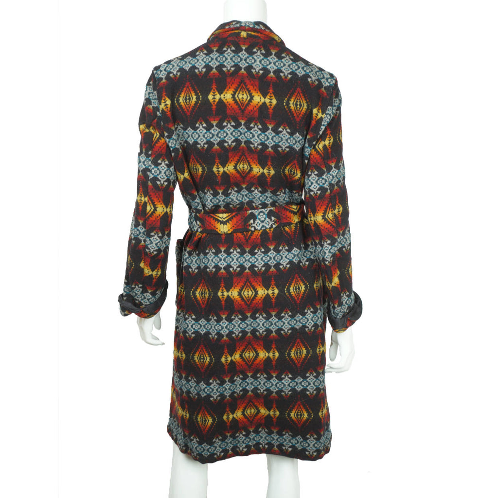 Pendleton Dressing Gown Aztec Indian Southwestern Indigenous Blanket Pattern L - Poppy's Vintage Clothing