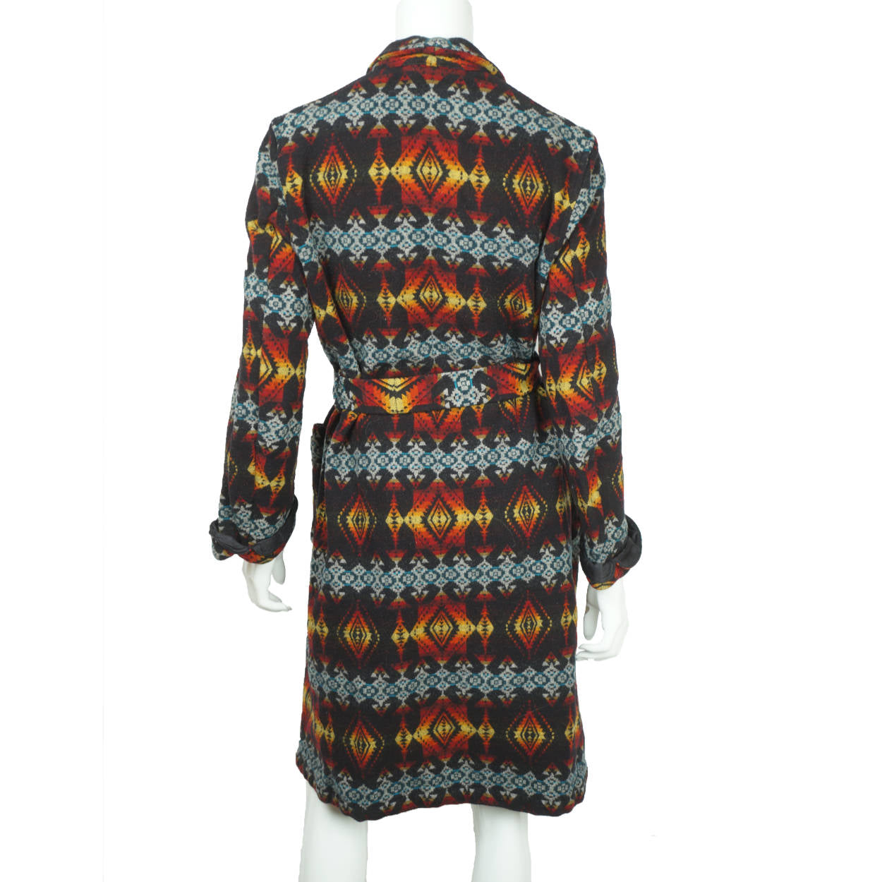 Pendleton Dressing Gown Aztec Indian Southwestern Indigenous Blanket Pattern L - Poppy's Vintage Clothing