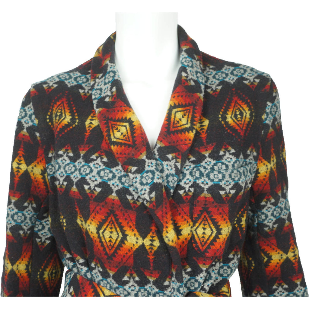 Pendleton Dressing Gown Aztec Indian Southwestern Indigenous Blanket Pattern L - Poppy's Vintage Clothing