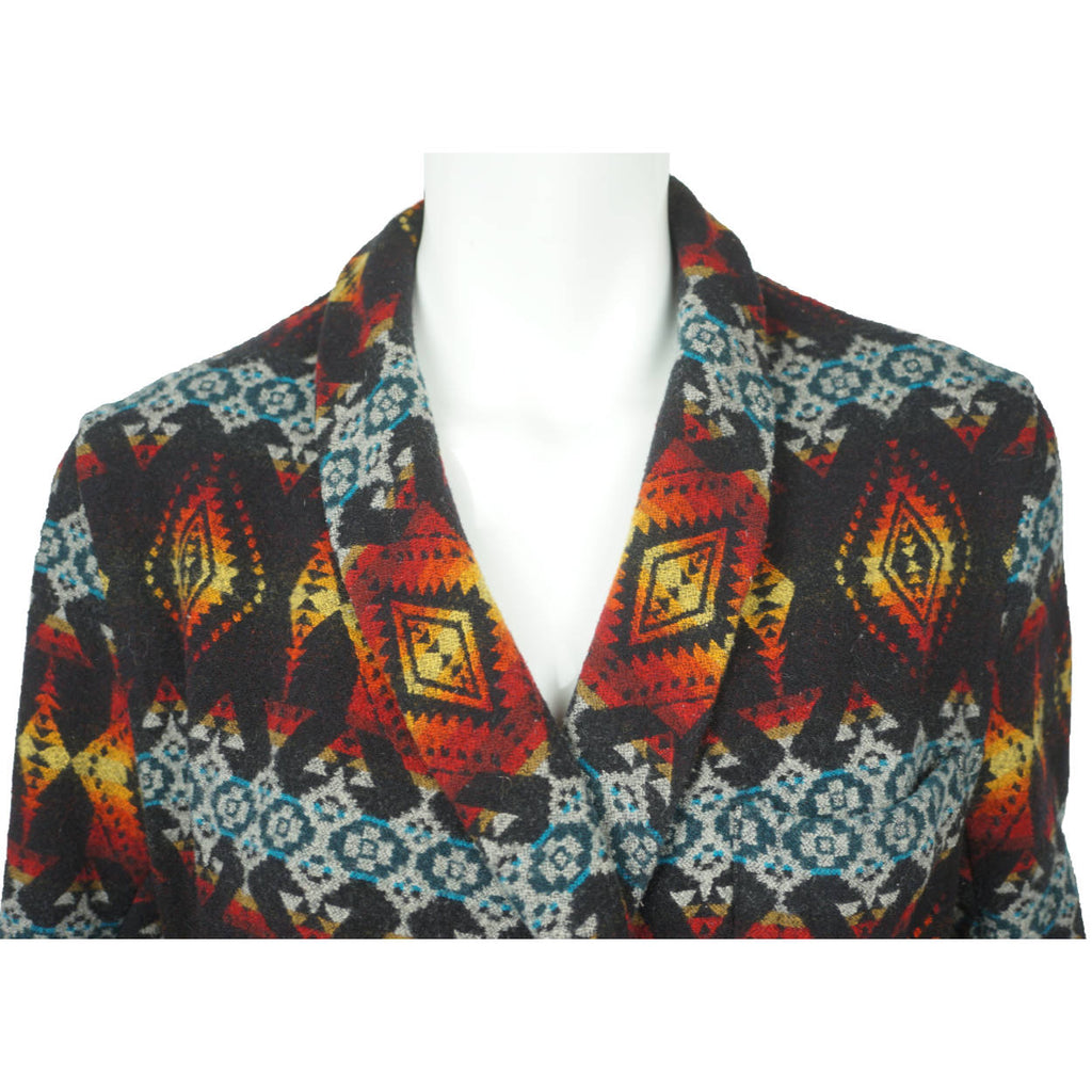 Pendleton Dressing Gown Aztec Indian Southwestern Indigenous Blanket Pattern L - Poppy's Vintage Clothing
