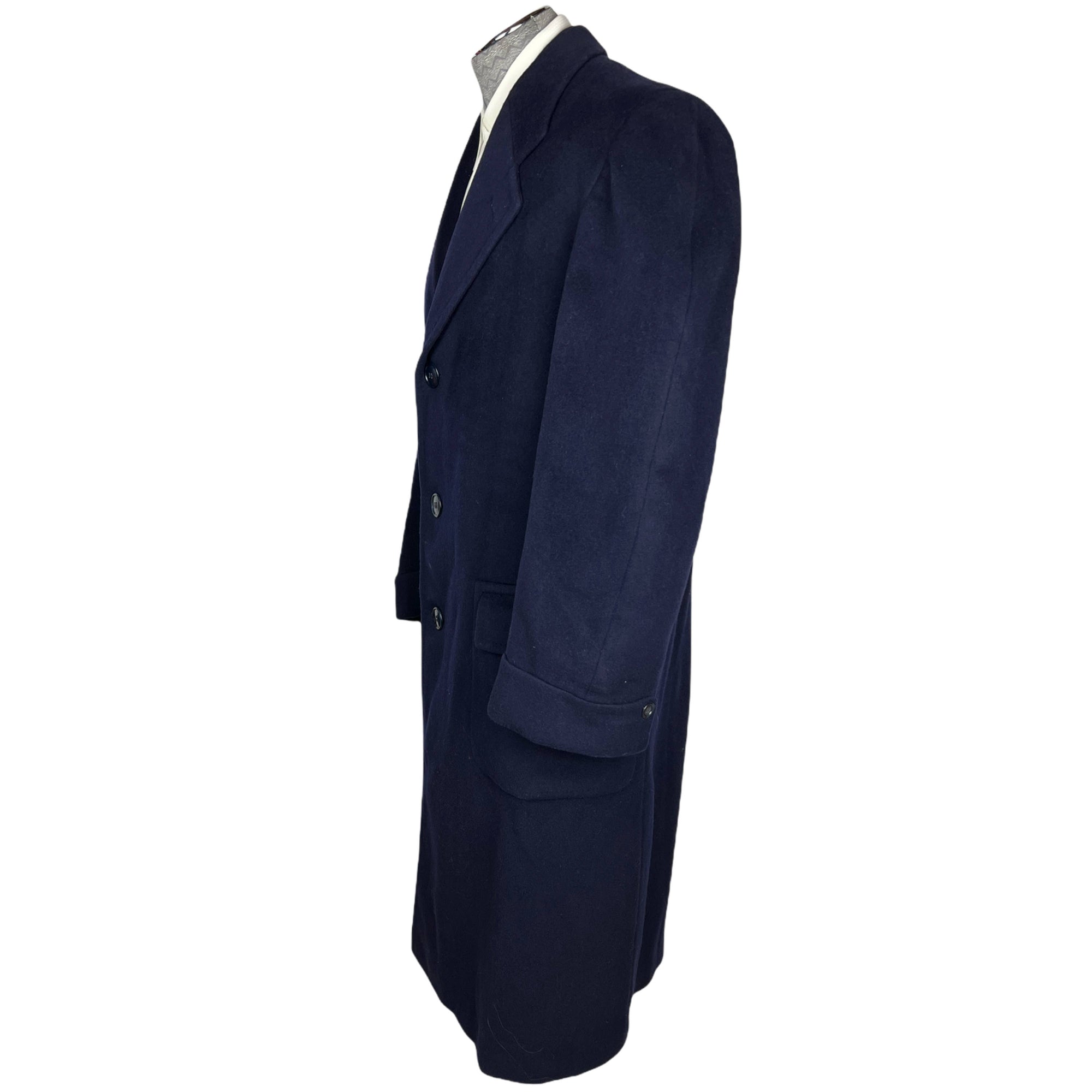 Vintage 1950s Overcoat Mens Wool Coat Dated 1953 Size M L