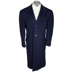 Vintage 1950s Overcoat Mens Wool Coat Dated 1953 Size M L