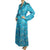 Vintage 1970s Dressing Gown NOS Blue Satin Brocade Asian Motifs Lounging Robe M - Poppy's Vintage Clothing