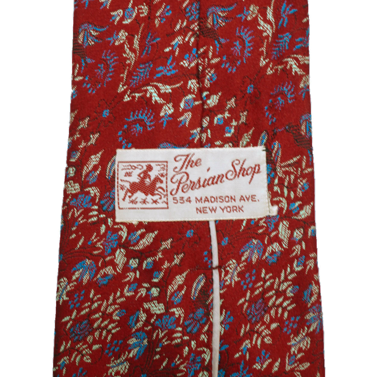 Woven Silk Necktie 1970s Vintage Tie The Persian Shop New York Gorgeous Quality - Poppy's Vintage Clothing