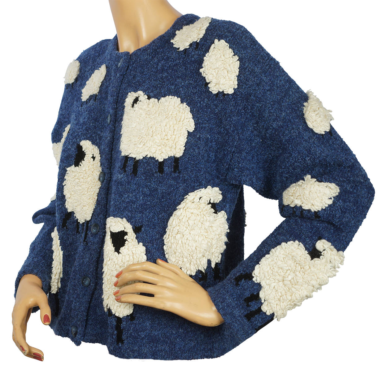 Vintage Novelty Cardigan Sheep Sweater Design Options by Philip &amp; Jane Gordon S - Poppy's Vintage Clothing