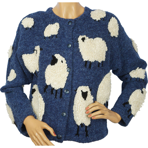 Vintage Novelty Cardigan Sheep Sweater Design Options by Philip &amp; Jane Gordon S - Poppy's Vintage Clothing