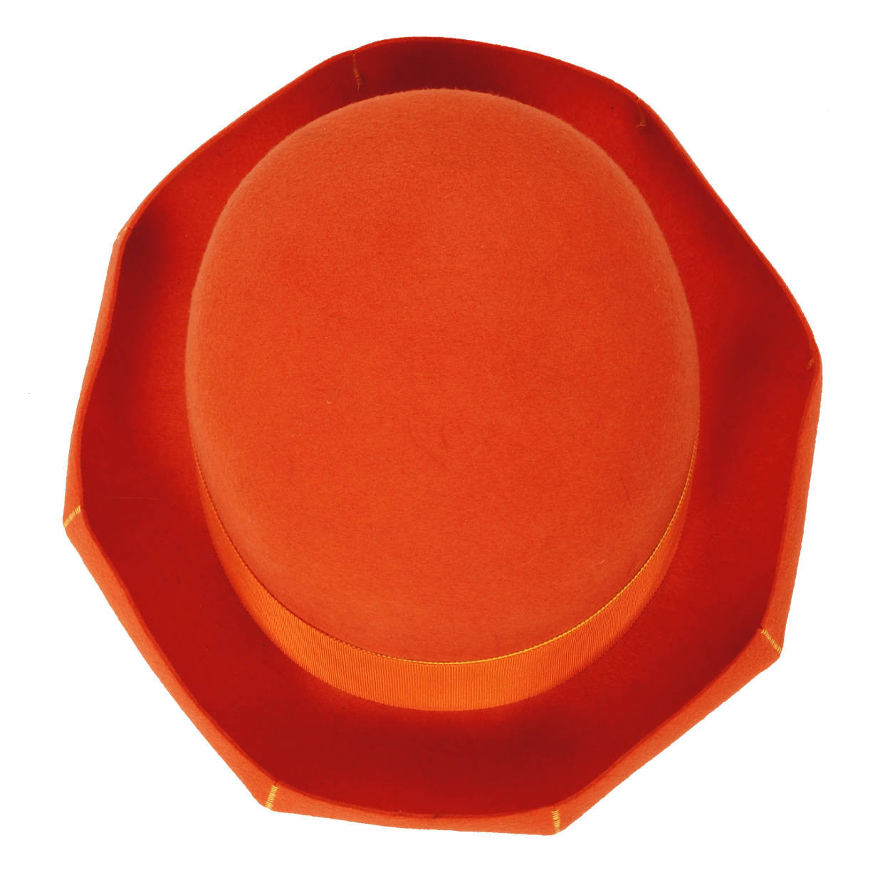 Vintage Orange Felt Ladies Hat Philippe Urban for Kates 1990 Medium - Poppy's Vintage Clothing