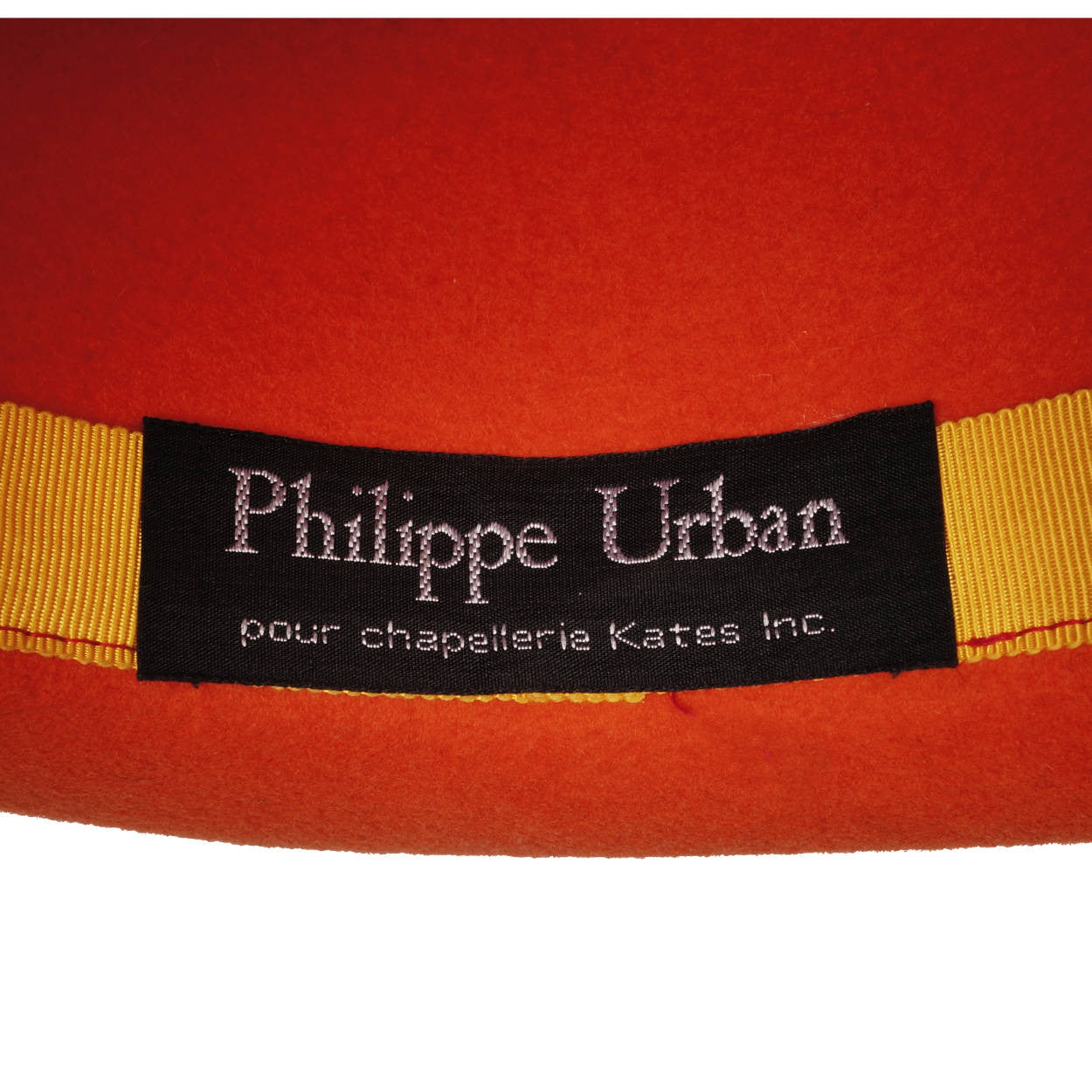 Vintage Orange Felt Ladies Hat Philippe Urban for Kates 1990 Medium - Poppy's Vintage Clothing