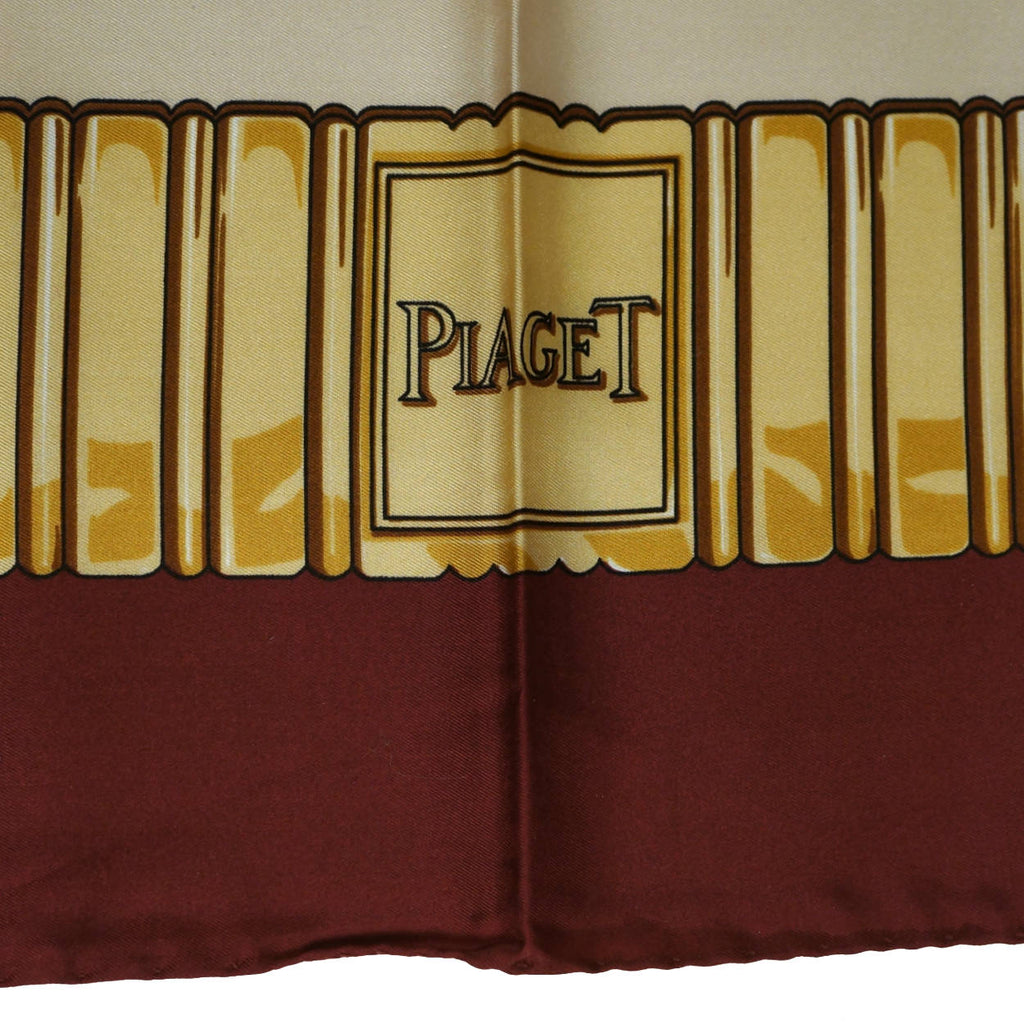 Vintage Piaget Silk Scarf Polo Theme Swiss Watch Luxury Brand 35” Authentic - Poppy's Vintage Clothing