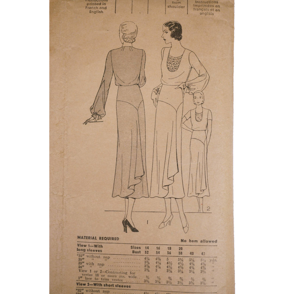 Vintage 1931 Pictorial Review Printed Pattern Ladies Dress 5782 Complete Size 16 - Poppy's Vintage Clothing