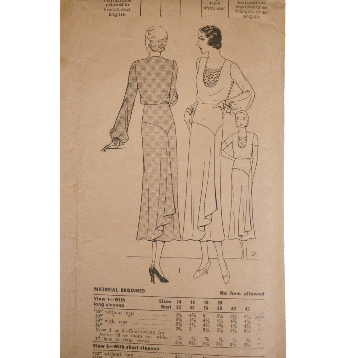 Vintage 1931 Pictorial Review Printed Pattern Ladies Dress 5782 Complete Size 16 - Poppy's Vintage Clothing