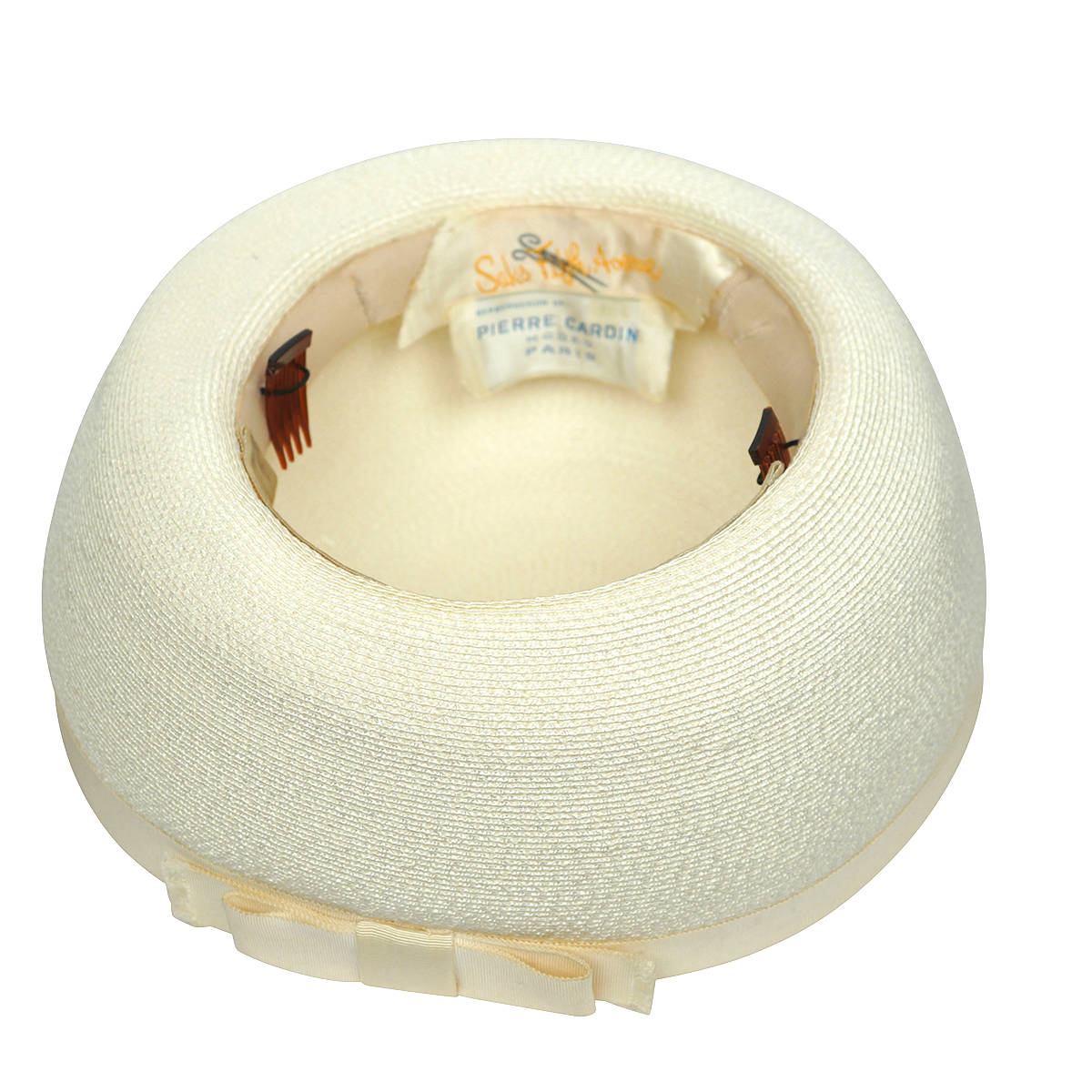 Vintage Pierre Cardin 1960s Womens Breton Straw Hat Saks Fifth Avenue Size M - Poppy's Vintage Clothing