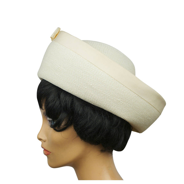 Vintage Pierre Cardin 1960s Womens Breton Straw Hat Saks Fifth Avenue Size M - Poppy's Vintage Clothing