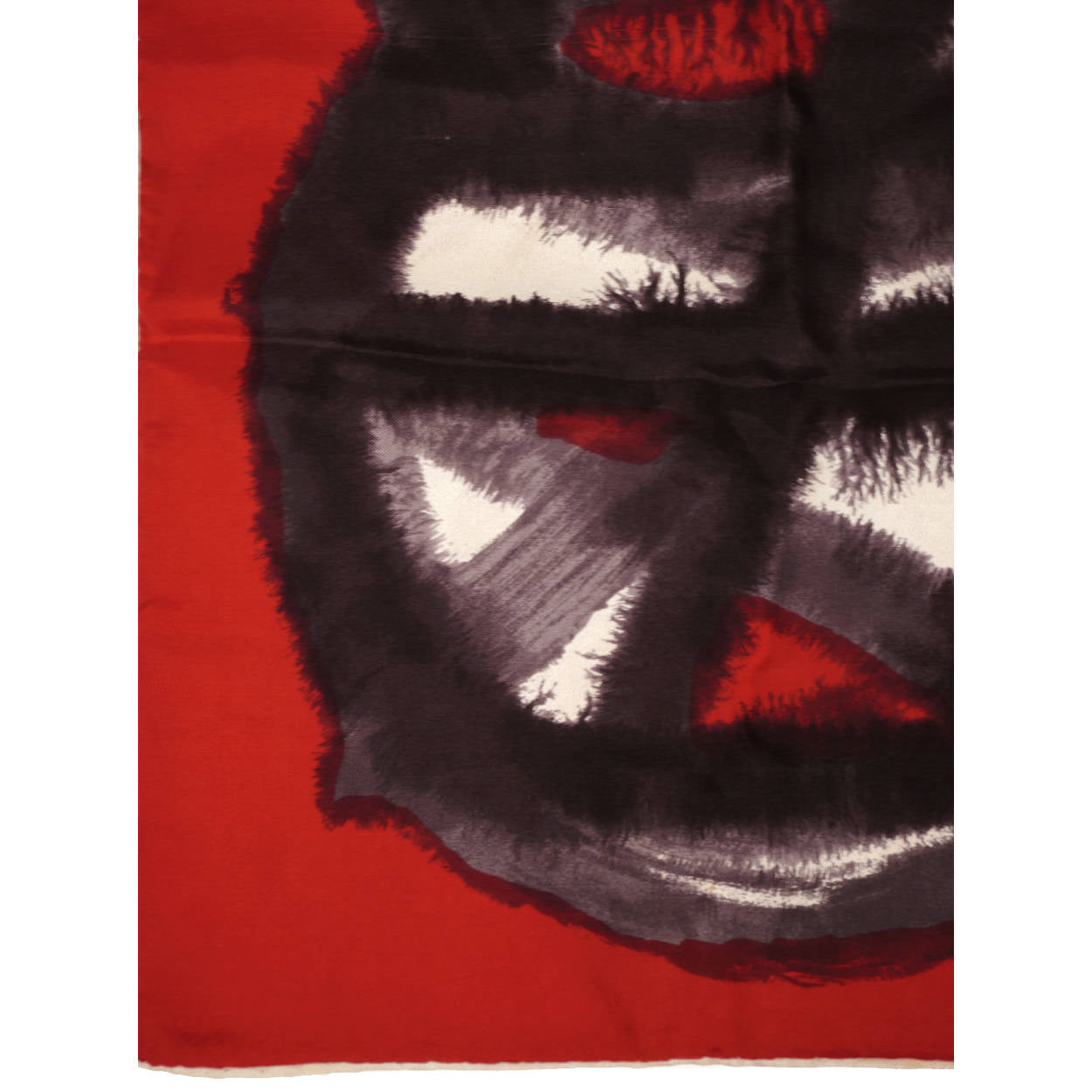 Vintage 1960s Pierre Cardin Silk Twill Scarf  Anarchy Symbol Modernist Print - Poppy's Vintage Clothing