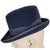 Vintage Pierre Cardin Mens Fedora Hat by Flechet 1960s Blue Fur Felt Size S - Poppy's Vintage Clothing