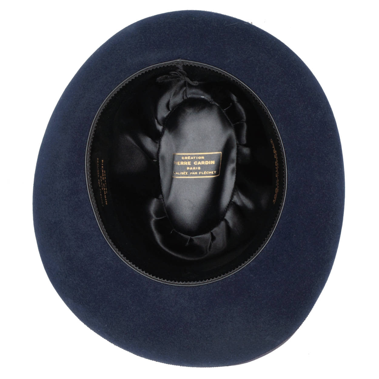 Vintage Pierre Cardin Mens Fedora Hat by Flechet 1960s Blue Fur Felt Size S - Poppy's Vintage Clothing