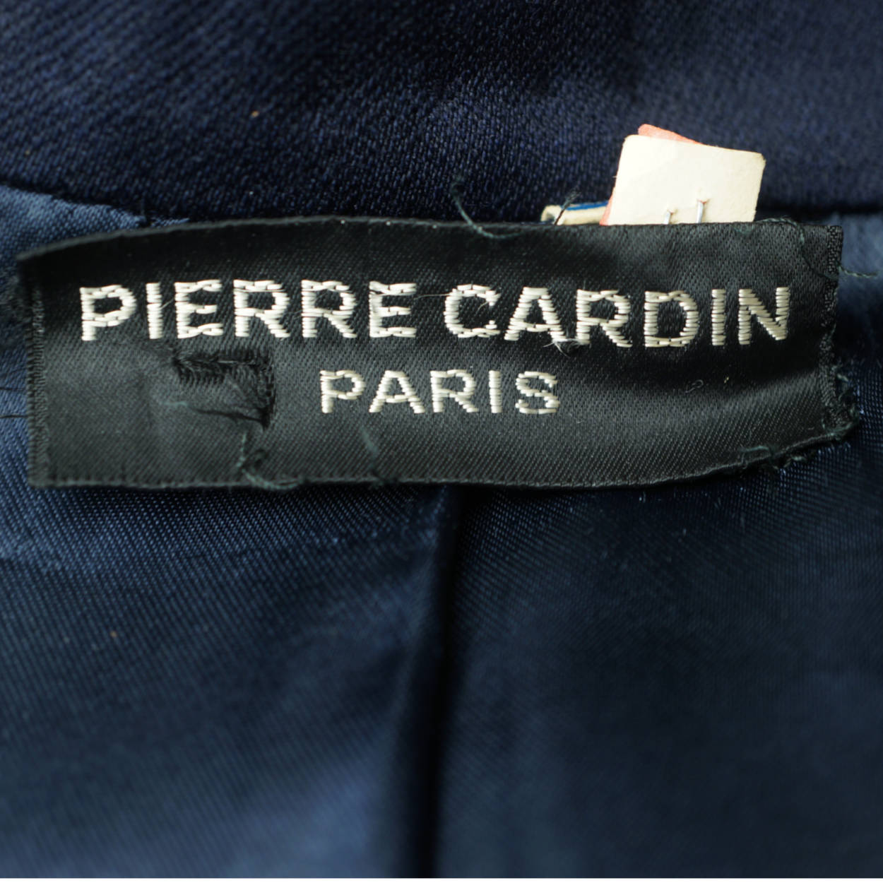 Vintage 1960s Pierre Cardin Paris Topcoat Mens Blue Wool Gabardine Coat Size M L - Poppy's Vintage Clothing