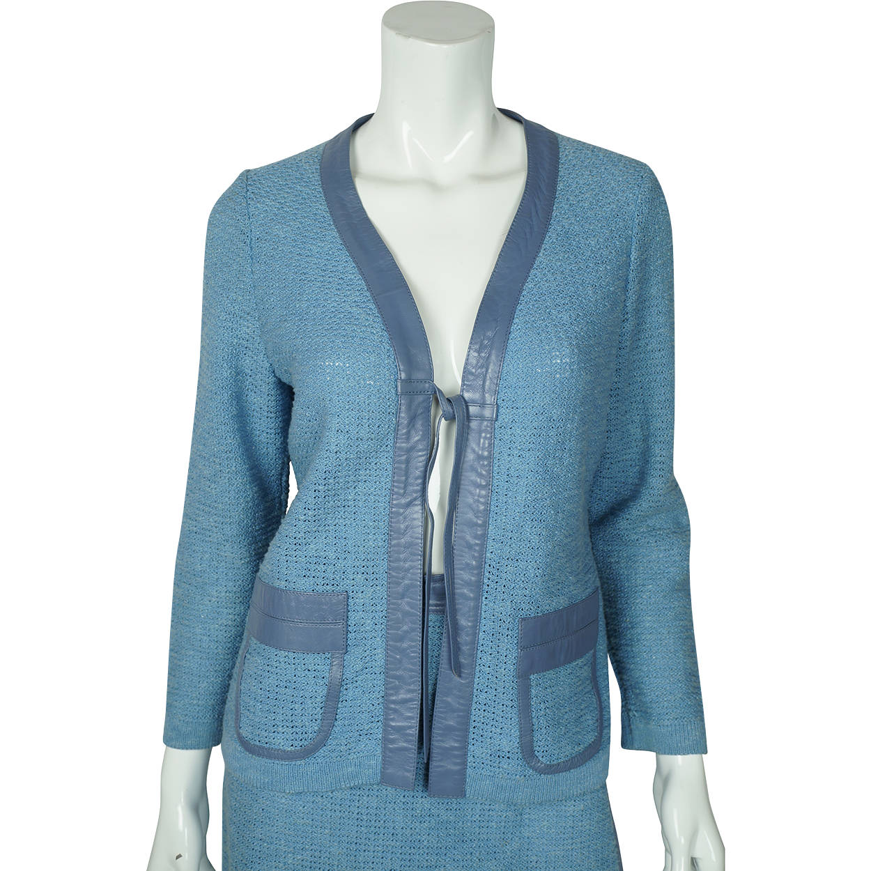 Vintage 1970s Pierre Falaise Paris Knit Skirt Suit Comformode France Ladies Sz M - Poppy's Vintage Clothing