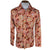 Vintage 1970s Disco Shirt Polyester Batik Pattern Size M