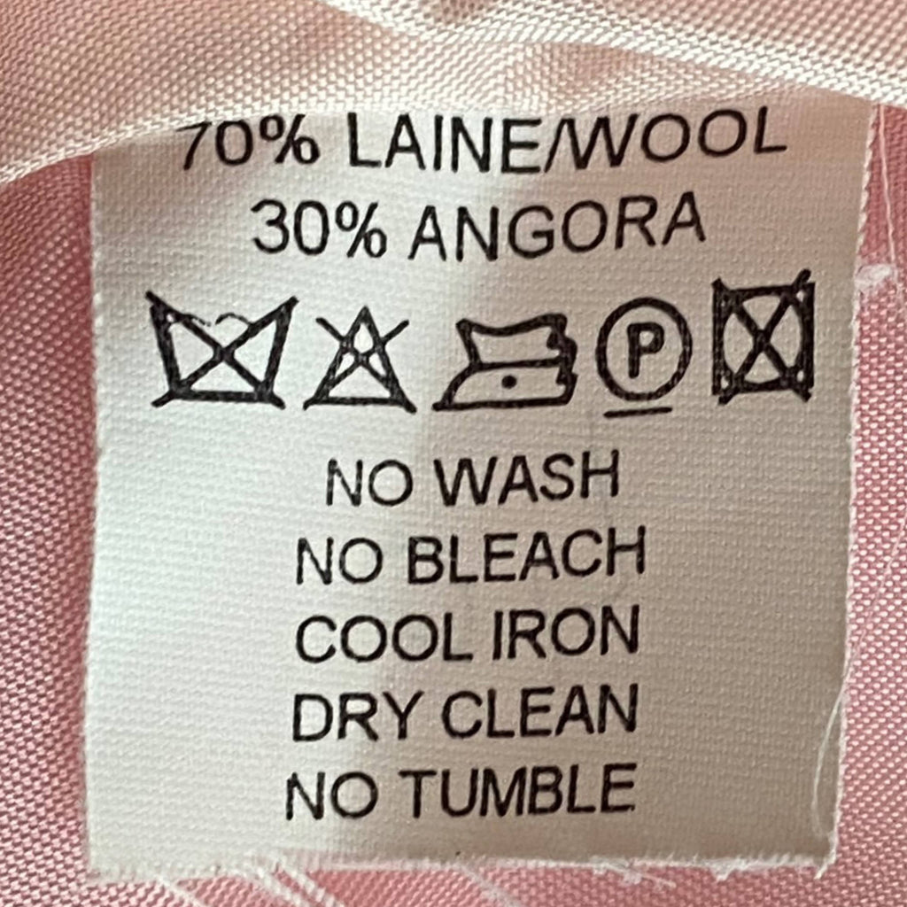 Vintage 1980s Courreges Suit Skirt & Jacket Pink Wool Sz 40