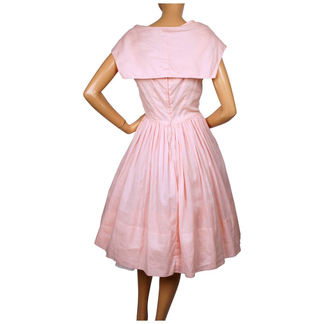 Vintage 1950s Pink Cotton Day Dress Size S M - Poppy's Vintage Clothing