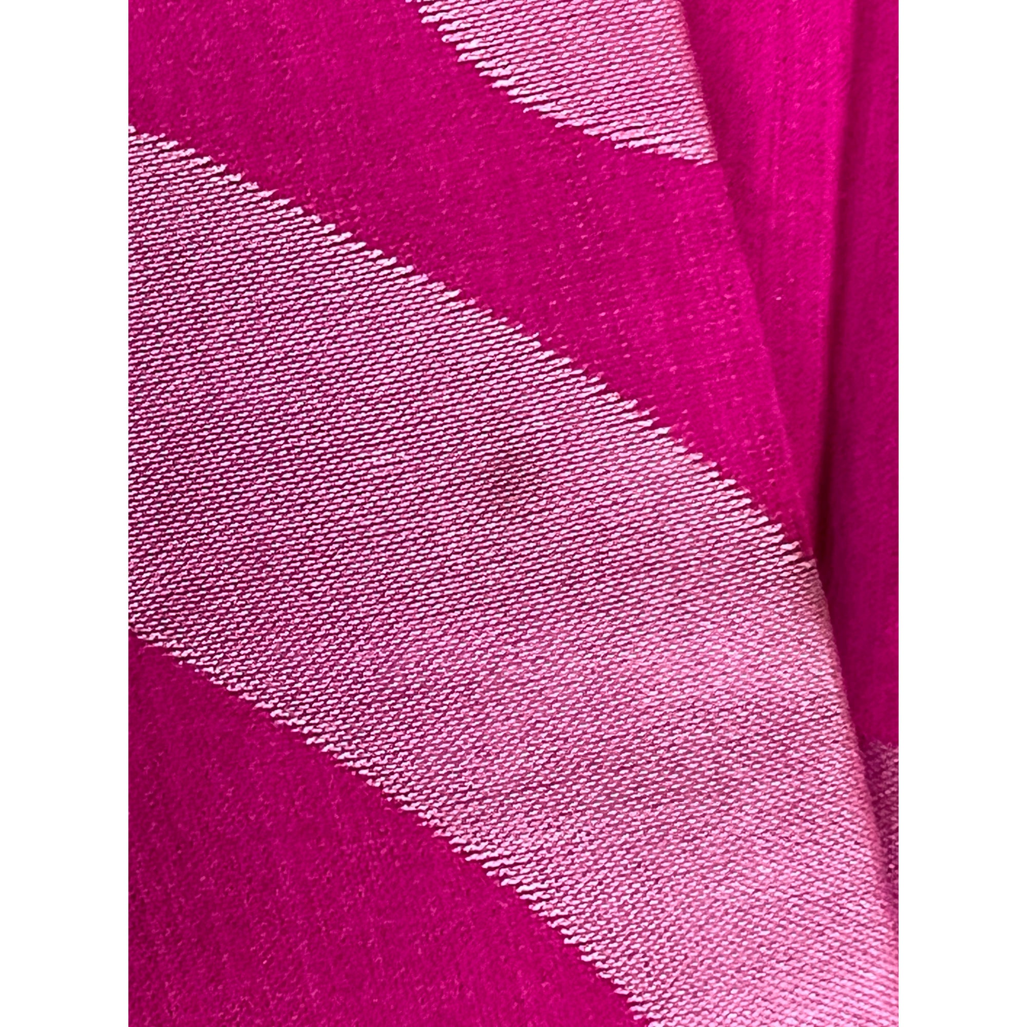 Vintage Japanese Silk Kimono Hot Pink w Satin Swirl Pattern